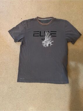 Gray Nike Elite basketball dri fit Graphic Tee